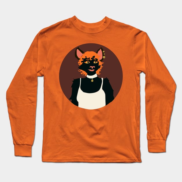 Lucky The Black Cat Long Sleeve T-Shirt by SarahTheLuna